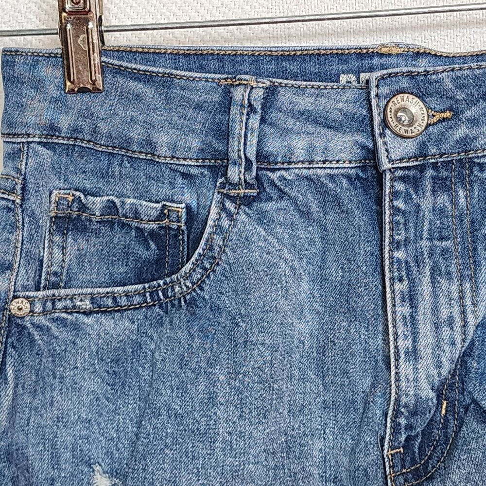 Rewash Brand Distressed Cotton Poly Rayon Span Super High Rise Shorts Size 1/25 - Picture 7 of 16